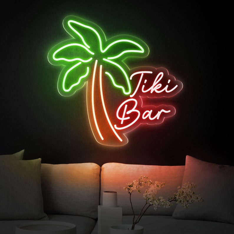 Light up shop tiki bar sign
