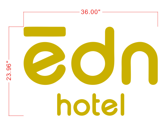 Metal Backlit Sign-Edn Hotel Logo