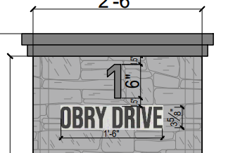 1 OBRY DRIVE metal backlit letters