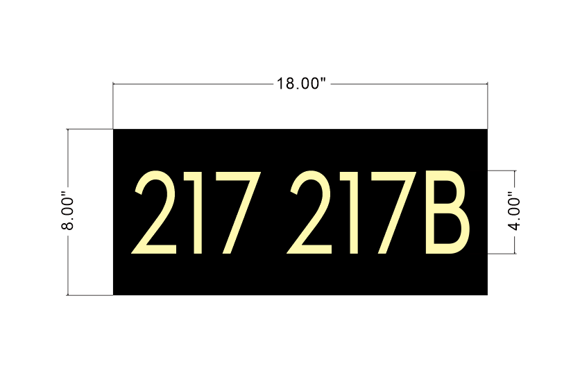 217 217B Address Plaque