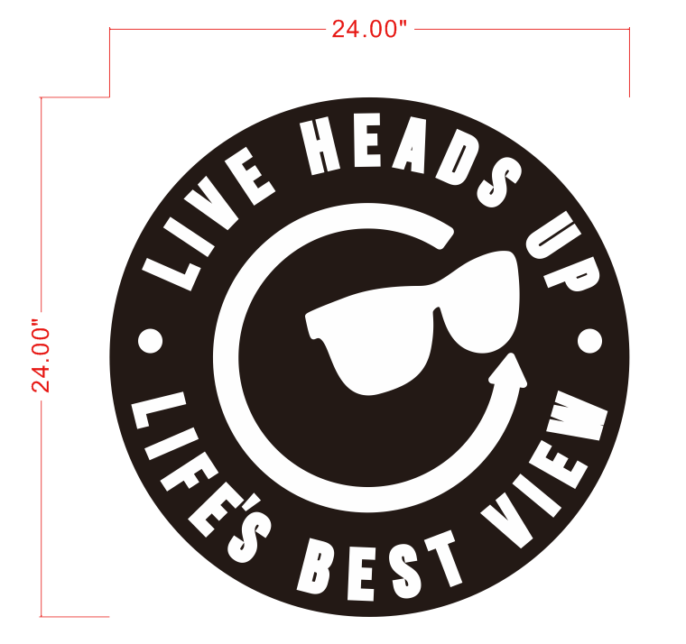 Metal light box-LIVE HEADS UP logo