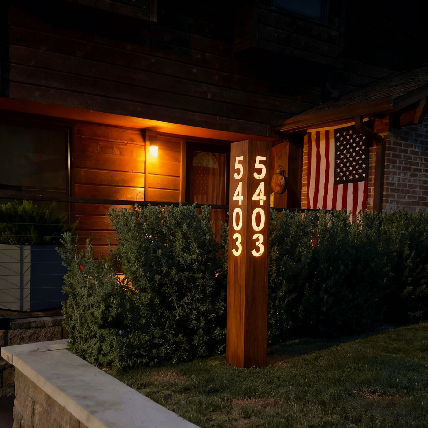 Solar Power House Number Post Sign Wireless Illuminated Address Sign N ...