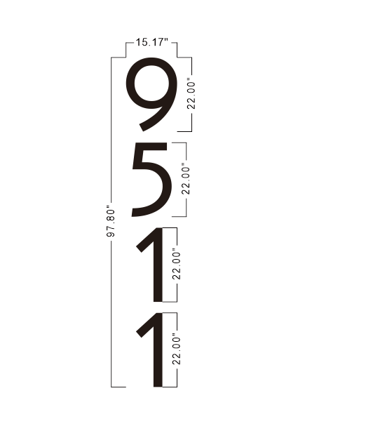 9511 metal backlit house numbers