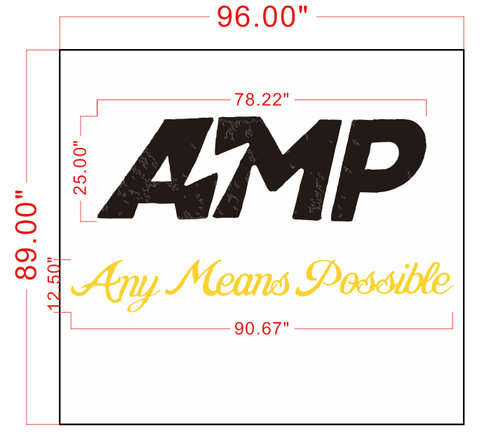 Metal backlit sign - AMP Any Means Possible