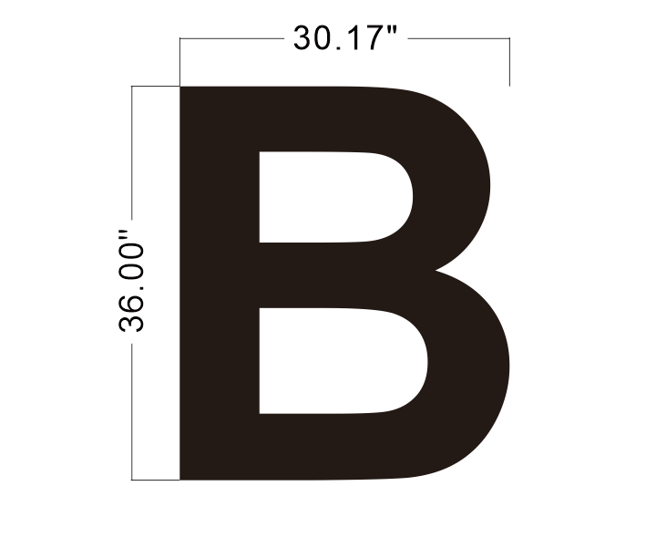 B metal backlit sign