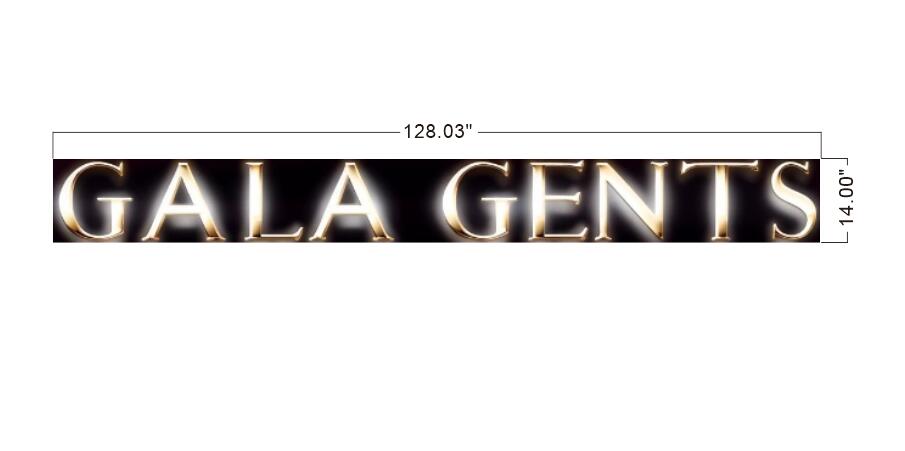 GALA GENTS metal backlit sign