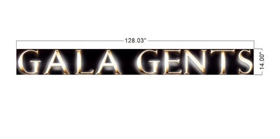 GALA GENTS metal backlit sign
