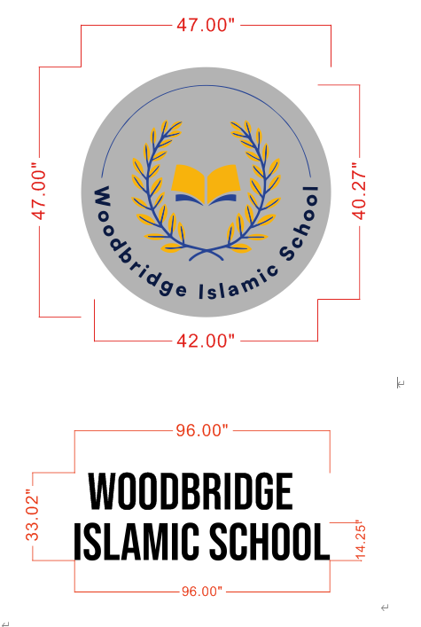 Metal Backlit Sign - Woodbridge Islamic School logo