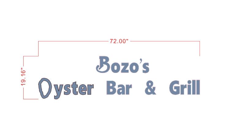 Bozo's Oyster Bar & Grill metal backlit sign – helloneonsign