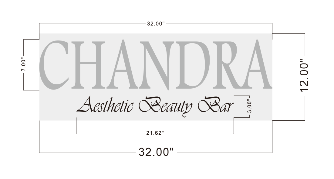 CHANDRA metal backlit sign