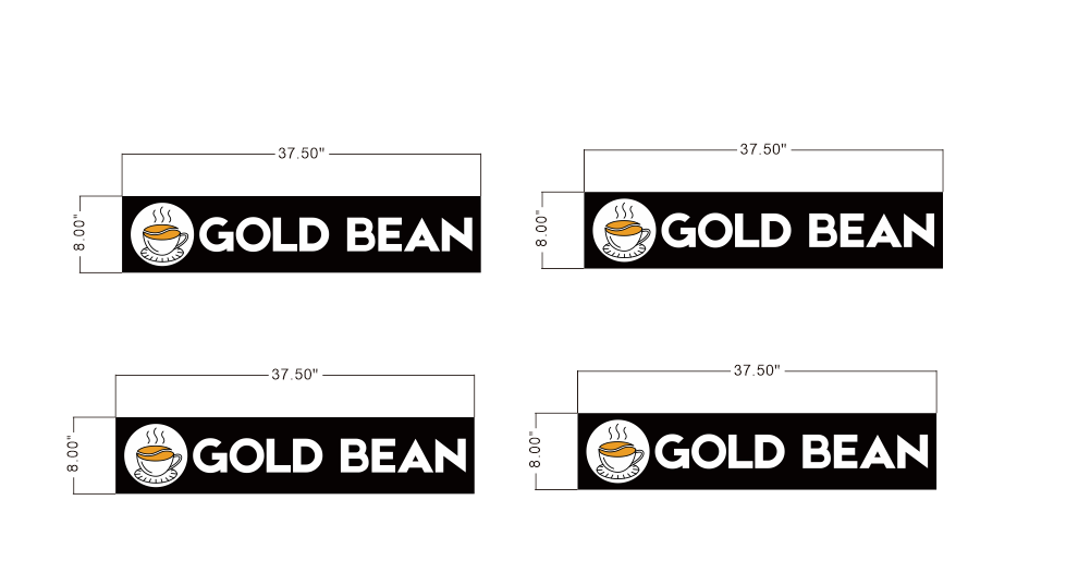 GOLD BEAN 4x Acrylic Front Light Box helloneonsign