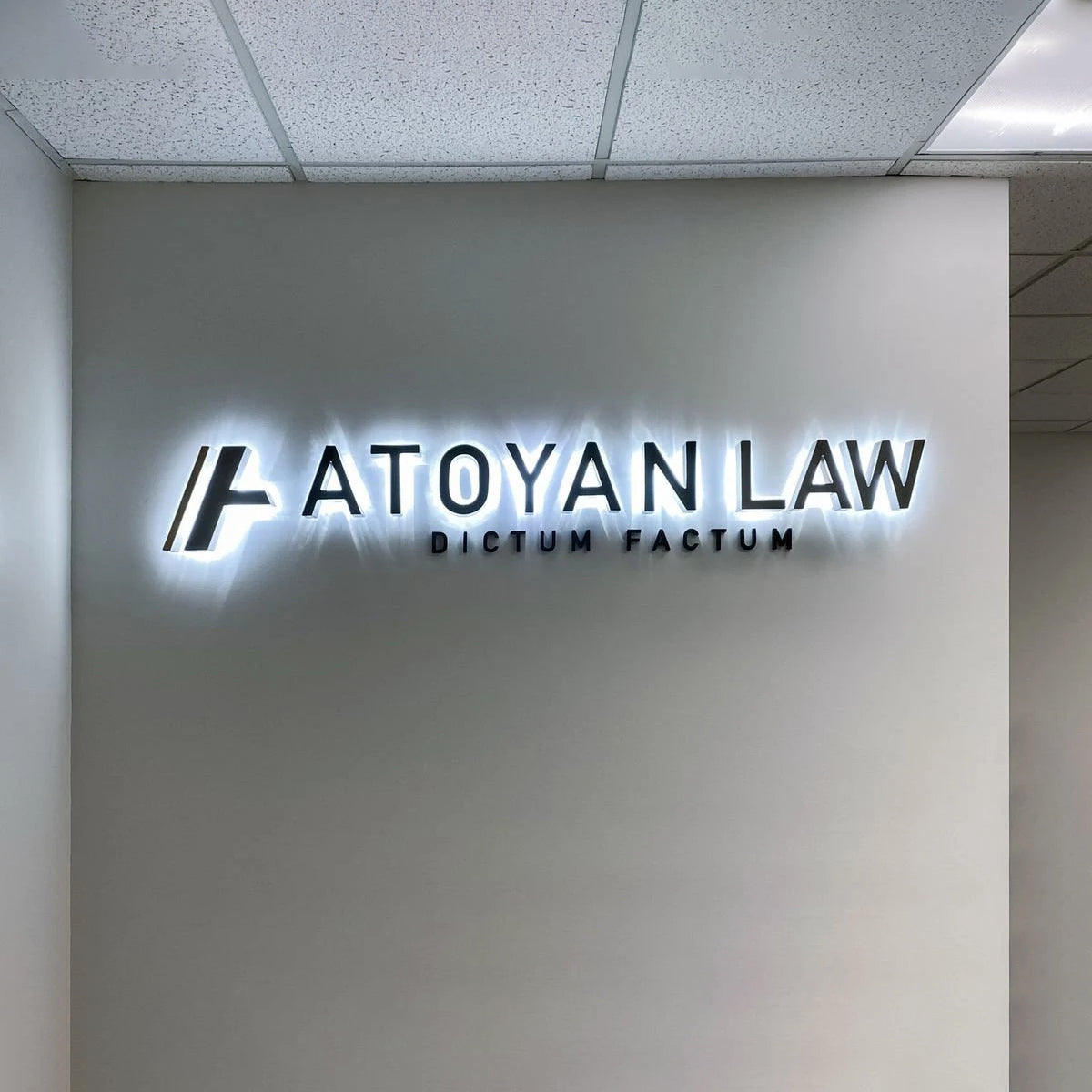 Law Office Signs Illuminated Backlit Letters Business Reception Name Logo Signage