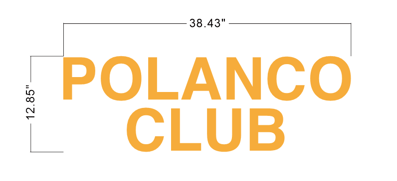 POLANCO CLUB metal backlit sign