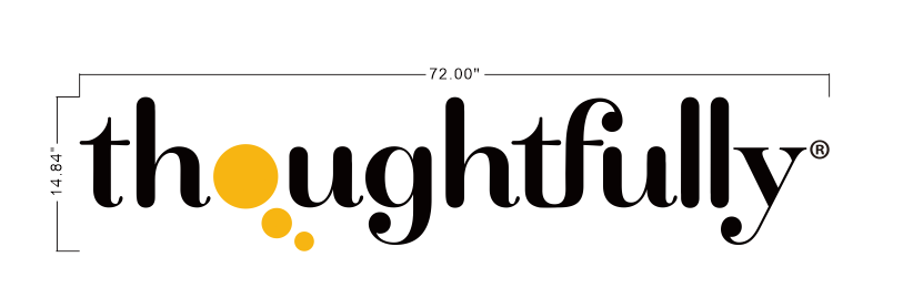 thoughtfully 3D metal sign Non-illuminated