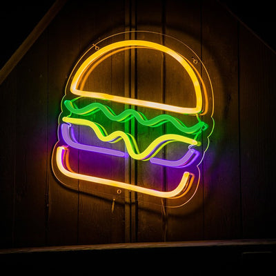 Hamburger Neon Sign Food Neon Lights