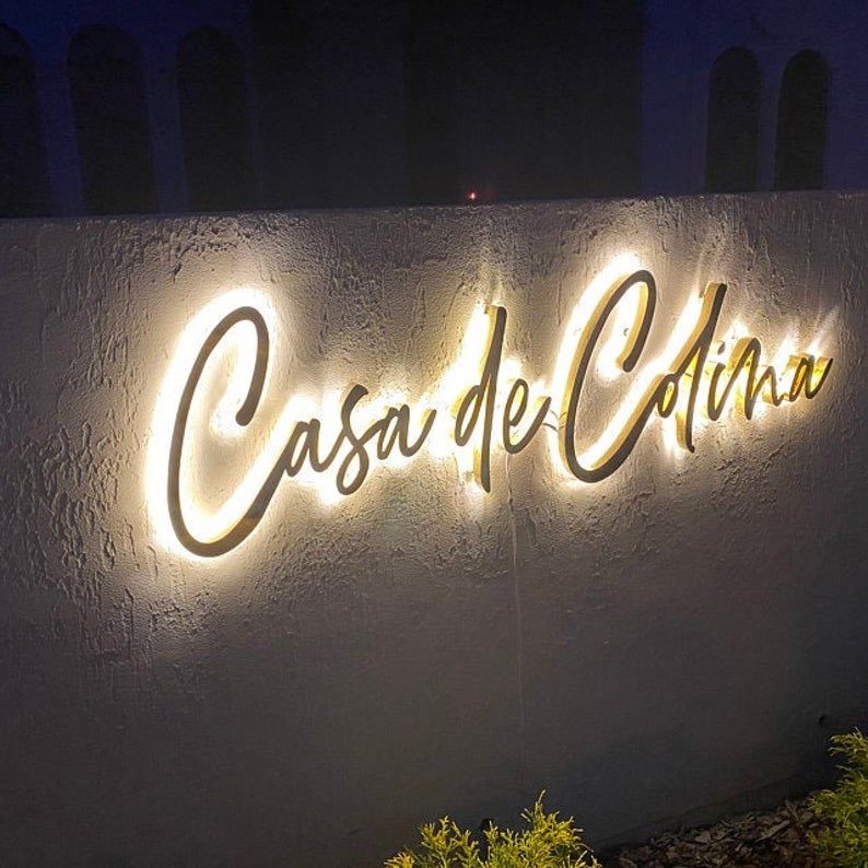 Custom LED Backlit Letters 3D Stainless Steel Personalized Slogan Hote ...