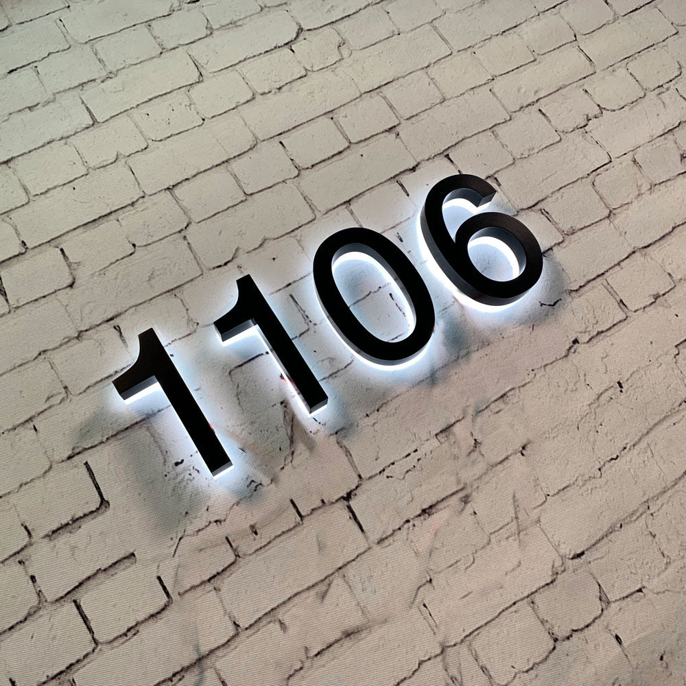 Metal House Numbers Address Signs Waterproof Stainless Steel Individual Led Backlit Lighted House Number
