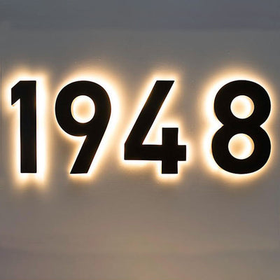 Illuminated House Numbers Lighted Led House Number Signs Metal Backlit 3D Letters