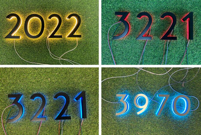 Led House Number 3D Stainless Steel Individual Backlit Back Lighting Address Numbers