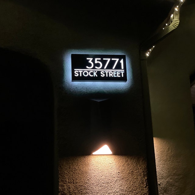 Light up House Numbers Address Number Led Light Box Horizontal Plaque ...