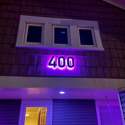 Led House Number 3D Stainless Steel Individual Backlit Back Lighting Address Numbers
