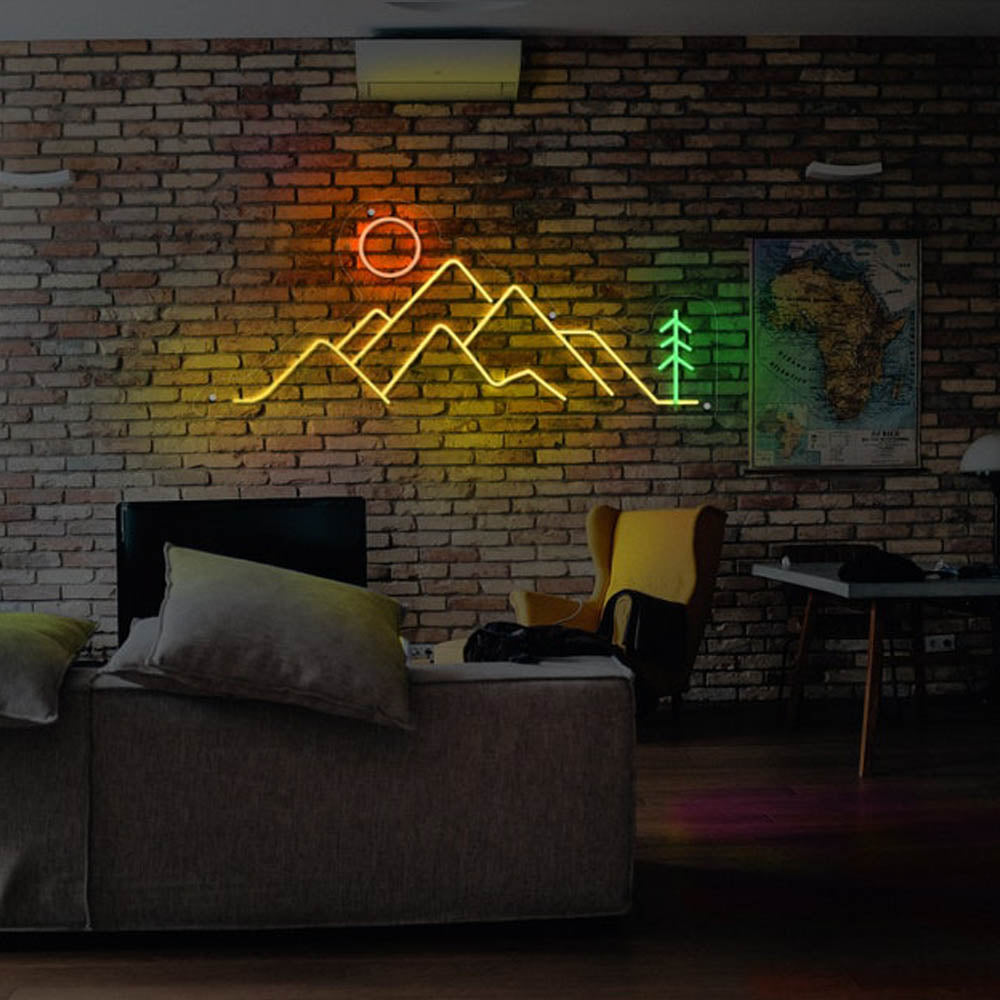 Mountains Sunraise Sunset Neon Sign Led Neon Light
