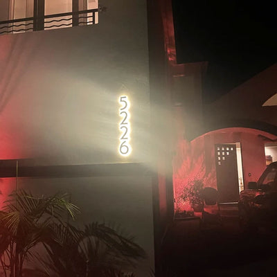 Buy Taymor 6 Inch House Numbers 0(zero)-9(nine) Backlit LED Floating Address Numbers, Stainless Steel Modern Lighted House Numbers Black Finish Online In India