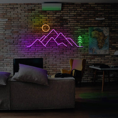 Mountains Sunraise Sunset Neon Sign Led Neon Light