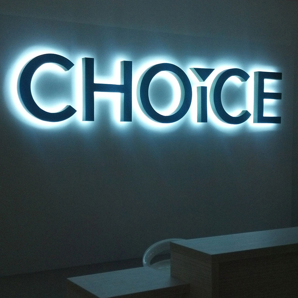 Led Lighting Signage Backlit Halo Letters Company Name Business Logo I ...