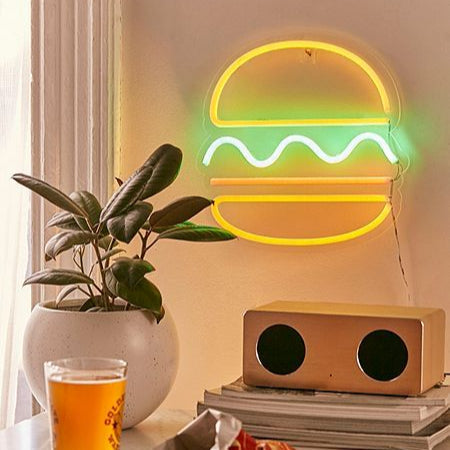 Hamburger Neon Sign Food Neon Lights