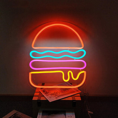 Hamburger Neon Sign Food Neon Lights