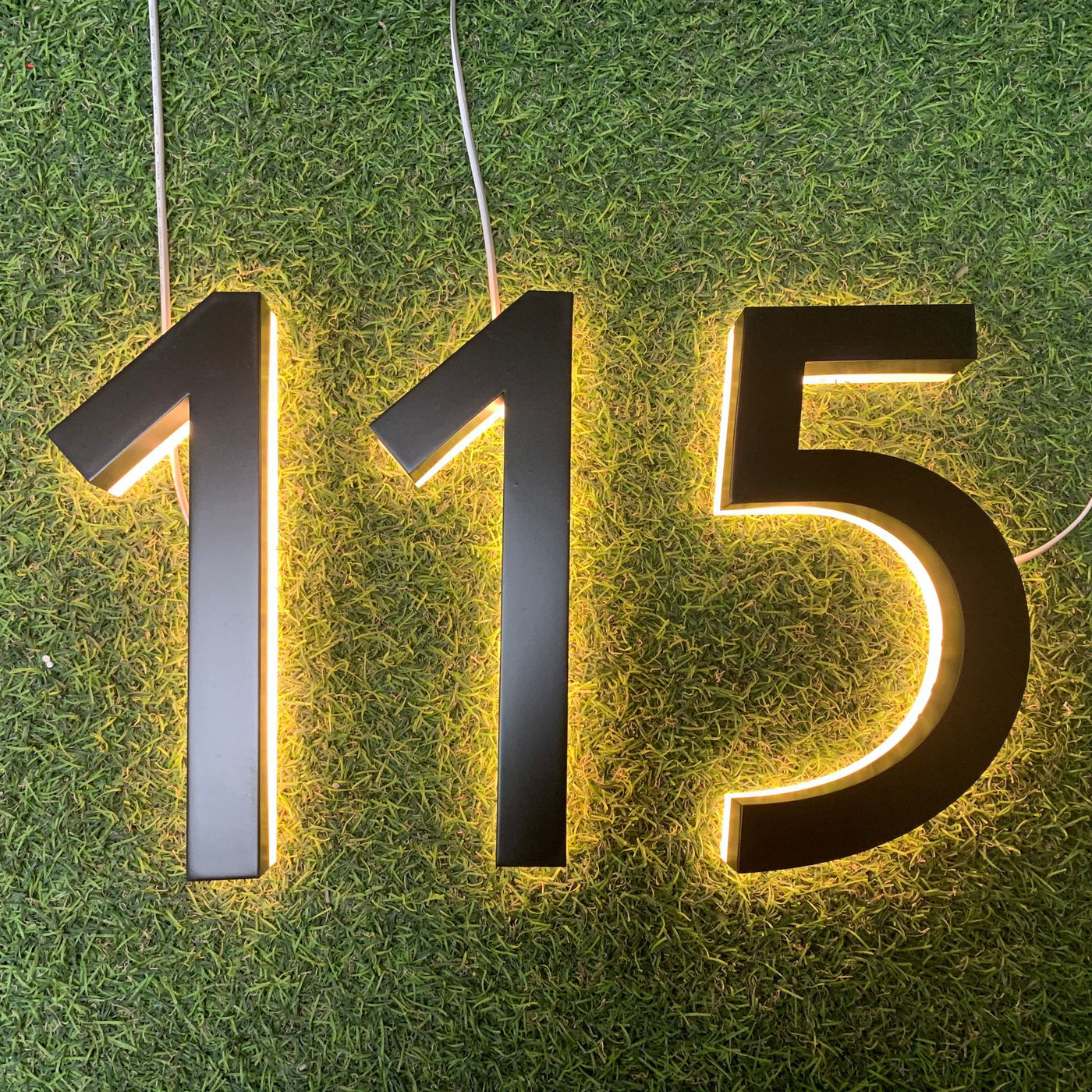Illuminated House Numbers Lighted Led House Number Signs Metal Backlit 3D Letters