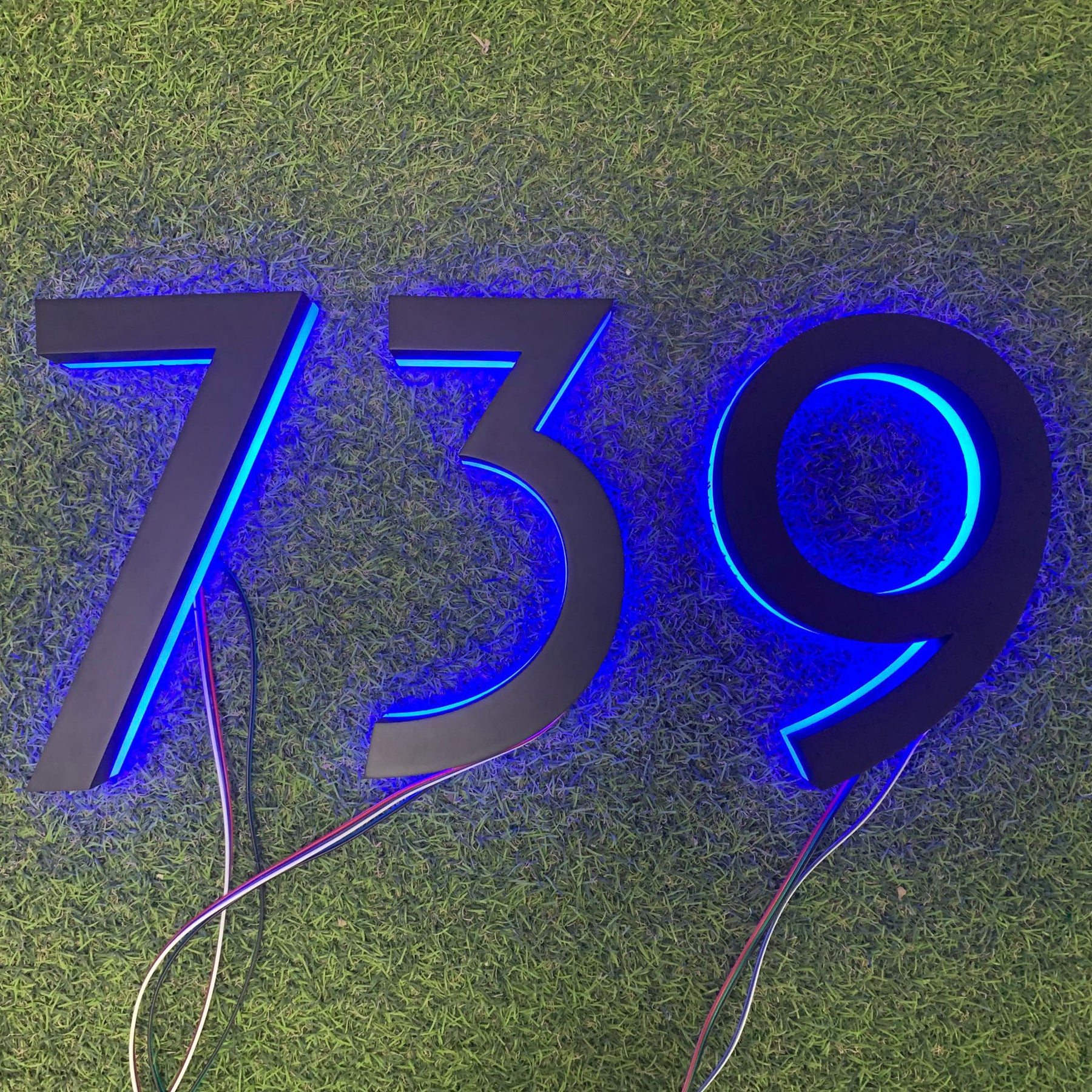 Led House Number Individual 3D House Number Led Metal Back Lighting Le ...