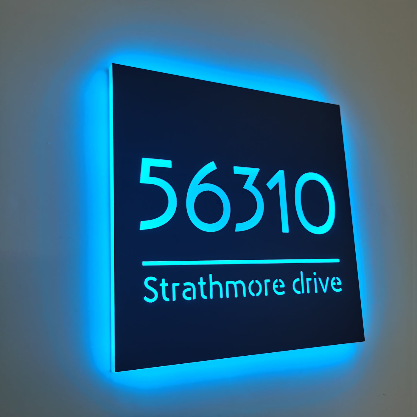 Lighted House Numbers Address Sign Led Light Box Plaque Square ...