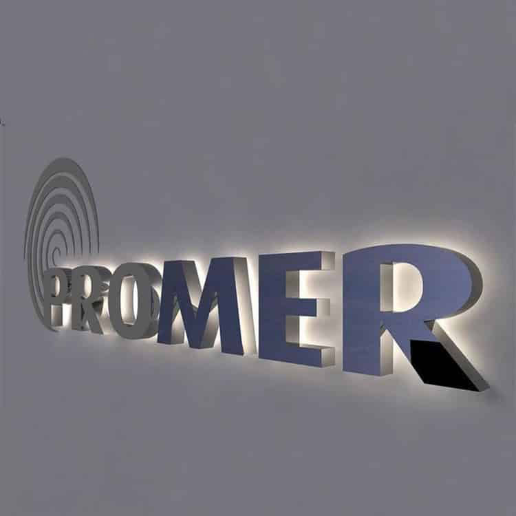 Backlit Building Sign Custom Channel Letters Company Logo Name 3D Metal Illuminated Signage