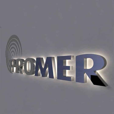 Backlit Building Sign Custom Channel Letters Company Logo Name 3D Metal Illuminated Signage