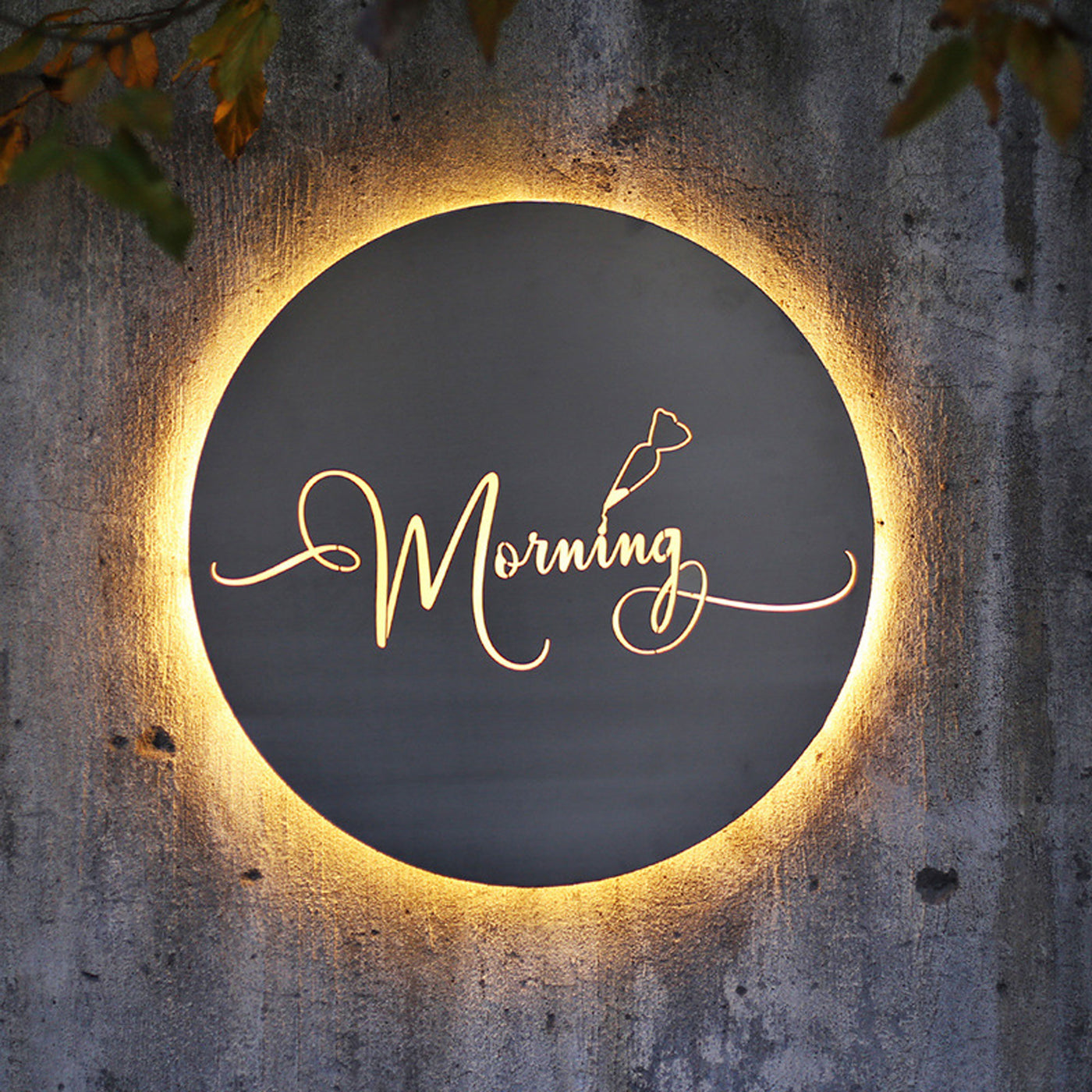 Custom Hollow Out Stainless Steel Laser Cut Round LED Backlit Light Box Personalized Business Logo Patio Home Bar Garage She Shed Decor