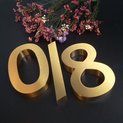 Floating 3D Room Number Stainless Steel Non-Lighting Letters Address Number Mailbox Number House Numbers