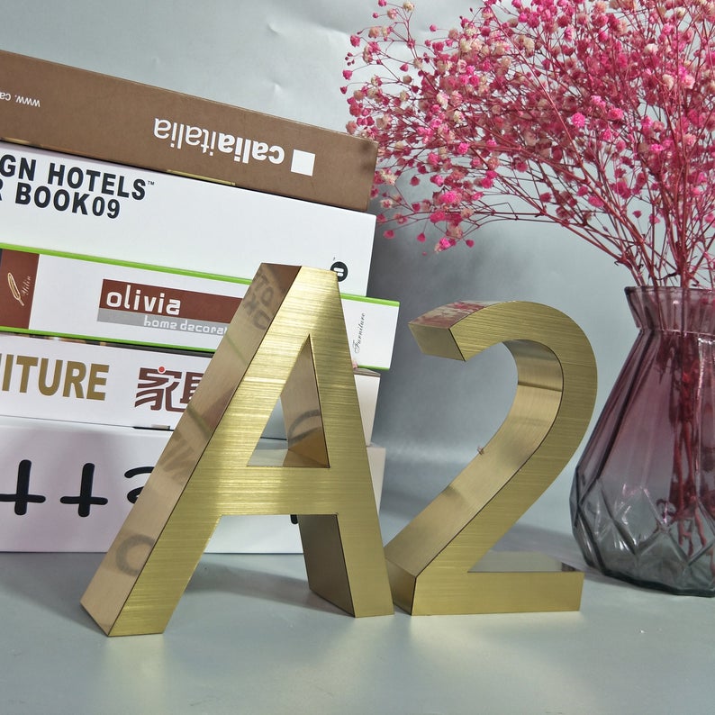 Individual 3D House Number Stainless Steel Non-Lighting Letters Address Number Mailbox Number