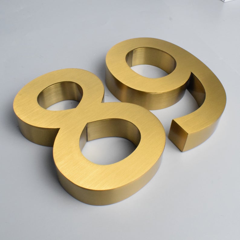 Floating 3D Room Number Stainless Steel Non-Lighting Letters Address Number Mailbox Number House Numbers