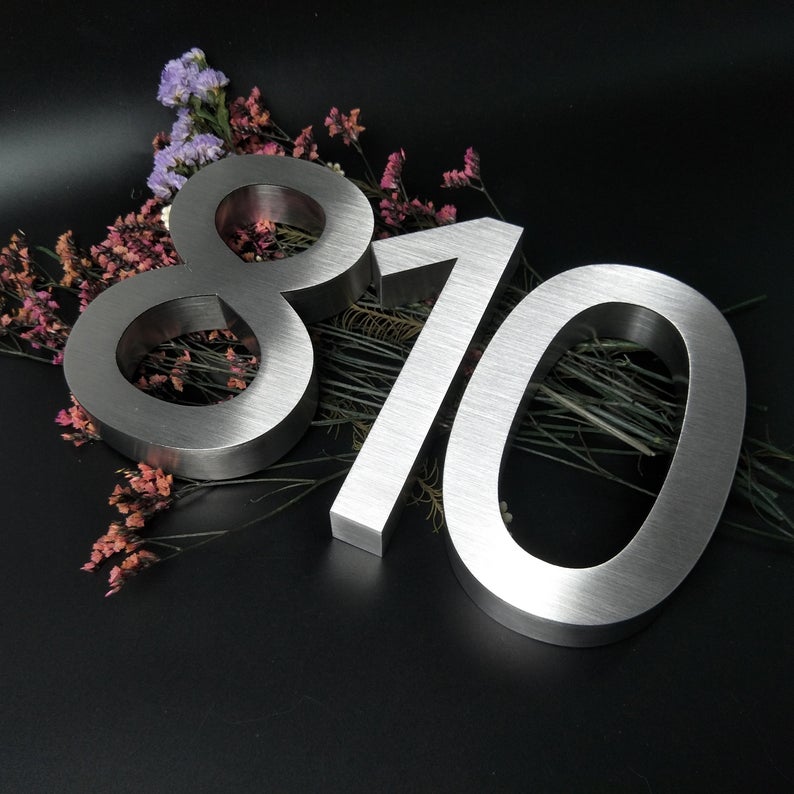 Individual 3D House Number Stainless Steel Non-Lighting Letters Address Number Mailbox Number