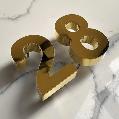 Individual 3D House Number Stainless Steel Non-Lighting Letters Address Number Mailbox Number