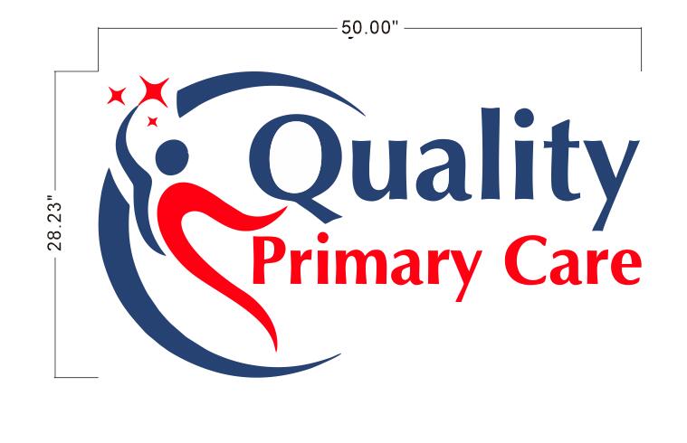 Quality Primary Care metal backlit sign